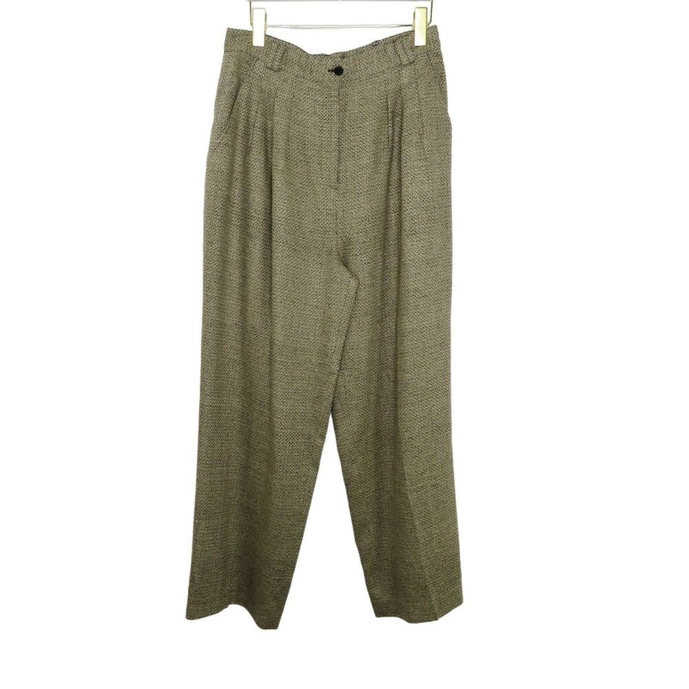 Vintage 1980s Doncaster Silks Brown Straight Leg Tweed Trouser Pants 30"